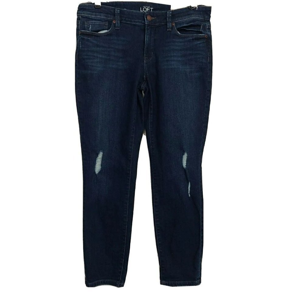 LOFT Modern Skinny Ankle Distressed Medium Wash Jeans Women’s Size 29/8 New